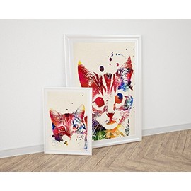 Nacnic Cat Watercolour Poster Set of 2 Watercolour Style Wall Decoration Illustration of Pets and Kittens Various Multicoloured Animals Pictures without Frame Size 30 x 40 cm