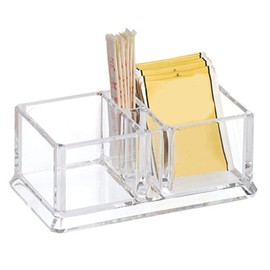 Small Sugar Packet Holder for Coffee Bar,Acrylic Tea Bag Organizer for Restaurant,Condiments Drink Packet Holder Sugar Caddy Dispenser for Countertop Container (03)