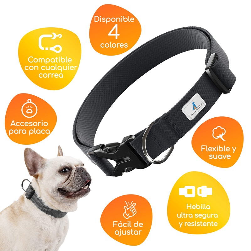 MASCRETTA Collar para Perro con diseño Ajustable de Algodón Compatible