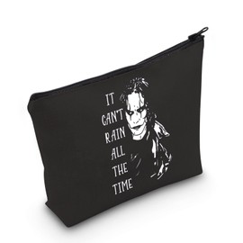 It Can't Rain All The Time Crow Inspired Cosmetic Bag, black, big, It cannot rain