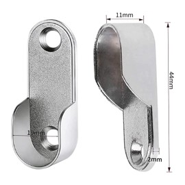 6 Pieces Zinc Alloy Oval Wardrobe Hanging Rails Fittings Wardrobe Bracket Closet Rod Bracket Easy Installation or Removal For Wardrobe Shower Curtain Closet Curtain Wardrobe Closet (Silver)