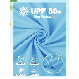 Valcatch Boys Swim Set with Swim Trunks Kids Youths Long Sleeve Rash Guard Swimsuit Two Pieces Bathing Suit UPF 50+ Swimwear Blue