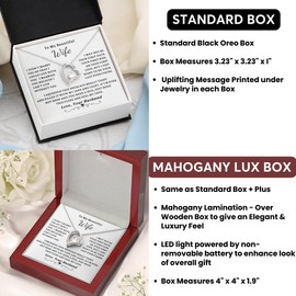 Momavo Jewelry To My Wife , Forever love necklace , Gift For Wife, Wife Husband Gift, Gift For Wife, Wife Necklace, Romantic Gift, Christmas Birthday Valentines Gift (Standard Box, 14k White Gold Finish)