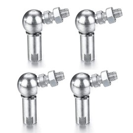 Atoplee Set of 4 L-shaped ball joint rod end bearings, threaded rod end bearings, spherical bearings (M5 x 0.8)