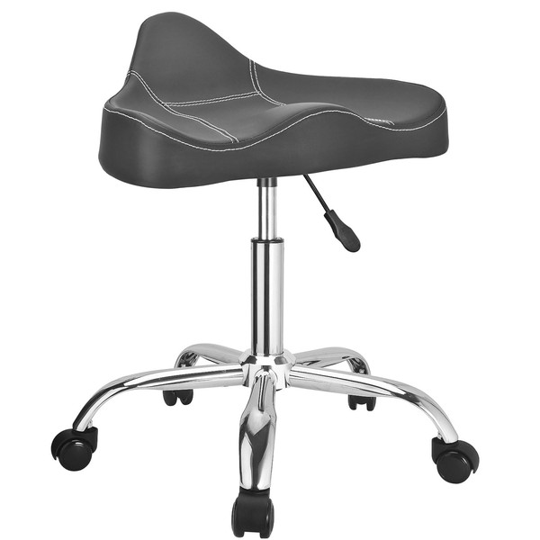 JOSTZHXIN Rolling Stool PU Leather Swivel Stools Height Adjustable, Drafting
