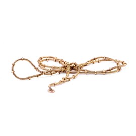 Windalf Delicate necklace Maya 40 cm chain with small balls bronze, Fabric jewellery bag