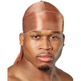 SHYNE Silky Durag - Bronze | Perfect for Waves, Braids & Locs | Premium Silk Du Rags for Men & Women | Wide & Long Tail | Ultra-Soft & Wrinkle Free Satin | Black Owned Business