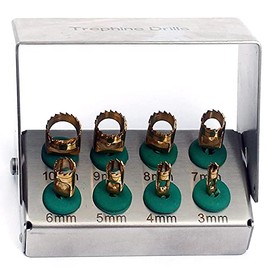 PRECISE CANADA Dental Trephine Kit 8 Pcs Bur Holder Dental Set DN-2256
