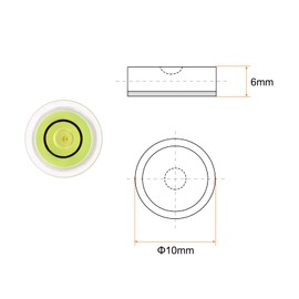 sourcing map 4pcs Round Bubble Level 10x6mm Mini Circular Bullseye Spirit Levels for Leveling Camera Tripod Telescope Workshop Turntable Pictures Frame, Lime