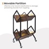SwaaVee Vinyl Record Storage Holder with Wheels, 2-Tier Record Holder