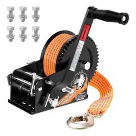 Heavy Duty Boat Trailer Winches with 23 FT Strap, 2-Way Ratchet Mechanism and 2-Speed Switchable Option, 2500 lbs Winches for Towing Trucks, ATVs RVs and Jet Skis