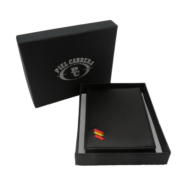 Piel Cabrera Spanish Police Flag Wallet Black UNICA Classic, black,