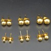 Goldenchen 14K Real Yellow Gold Plated 3mm/4mm/5mm/6mm/7mm/8mm Round Ball Stud