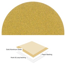 Kozelo 50pcs No Hole Sanding Discs- [ 3 Inch 80 Grit ] Round Hook and Loop Grip Sanding Pads Sandpaper for Automotive Woodworking Metal Polishing Use| Gold, Aluminum Oxide