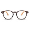 Gray Retro Bamboo Frame Round Reading Glasses for Women &
