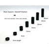 Black Spacers Nylon M6 x 10mm Length, 6.3mm Inner Diameter
