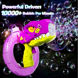 Dinosaurier Seifenblasenpistole, wiederaufladbar | Seifenblasenmaschine für Kinder 3 – 7 Jahre | Spielzeug für den Außenbereich | Geschenk für Geburtstag, Hochzeit und Partys für Kinder (lila)