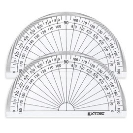 Protractor for Geometry, 4 Inch Clear Plastic Protractor for Woodworking, 2 Count Protractors for Classroom 180 Degrees, Math Protractors