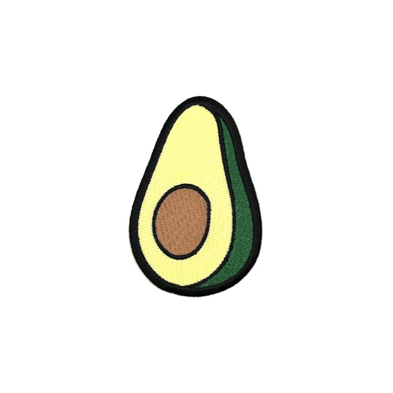 3.5" Embroidered Avocado Iron On Patch | Decorative Avocado Applique
