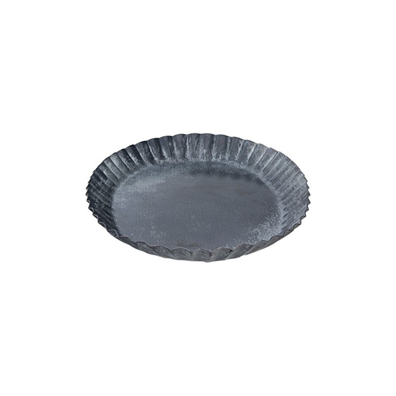 The Country House Collection Rustic Galvanized Metal Oval Pan Candle