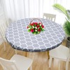 Round Table Protector Wipeable Circle Tablecloth Elastic Edged Fitted Table