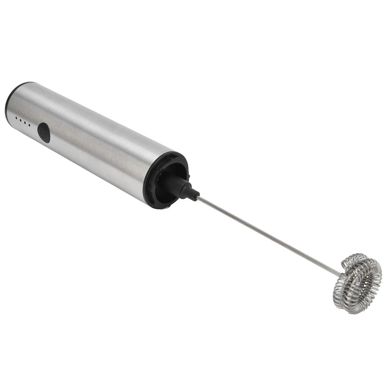 Stainless Steel Electric Milk Frother Handheld Egg Beater USB Charging