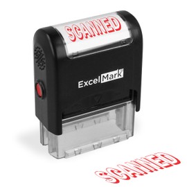 ExcelMark SCANNED Self-Inking Rubber Stamp - Red Ink (A1539)