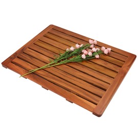 Utoplike (24"x18") Teak Wood Bath Mat, Shower Mats for Bathroom, Large for Spa Home or Outdoor