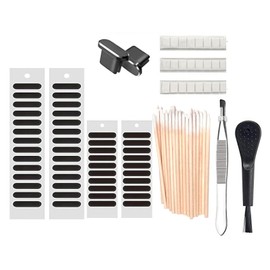 Audio Fan Smartphone Earphone Cleaning Kit Mesh Speaker Dustproof Seal USB Dustproof Cap 3.9 x 5.9 inches (100 x 150 mm), Earphones and Smartphones Shine in Every Corner, Clean Revolution with Dirt Free Cleaning Sticks, Pack of 50 Cleaning Sticks (Other: 1 Brush, 1 Tweezers, 24 Grains, 20 Large Speaker Mesh Cover Sticks, 28 Large Speaker Mesh Cover Sticks, 28 Small Speaker Cap x USB Terminal Caps)