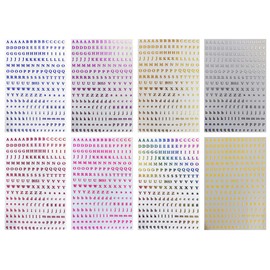 LANODO 8 Pcs Nail Stickers Alphabet 3D English (8 Colors) Alphabet Pretty Nail Sticker DIY (2132)