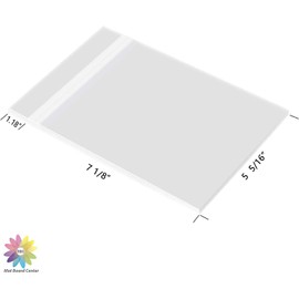 Mat Board Center, (100 Pack) 5 5/16" x 7 1/8" Clear Resealable Plastic Sleeves, Self Sealing Polypropylene Bags Fits 5x7 Prints, Photos, Cards & Envelopes