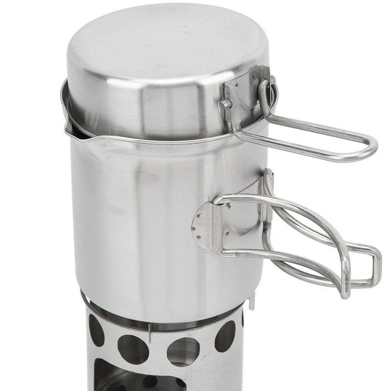 Stainless Steel Cookware Set Portable Camping Stove Cooking Pot Set