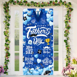 AIBIIN Happy Father's Day Door Cover Banner Fathers Day Door Decorations Father's Day Banner Decorations for Fathers Day Party Supplies 35.4 x 70.8 inch
