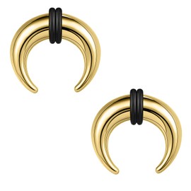 ZS 2Pcs Pincher Tapers Septum Rings, 2G 4G 6G 8G 10G 14G 16G Buffalo Horseshoe Stretcher Expander Piercing for Stretching Pierced Nose Ear Gauge for Women Men (6g,12mm)