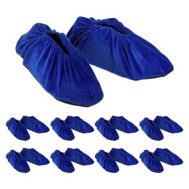 PATIKIL Shoe Covers, 10 Pairs Reusable Non Slip Shoe Protector Covers Washable Thickened Shoe Cover for Indoors Laboratory Household, Blue