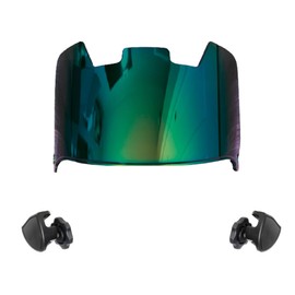 Green Electroplated Iridium Mirror Premium Football Helmet Visor Eye Shield w/Fast Release Clips for Full Size Helmets Fits Adult & Youth