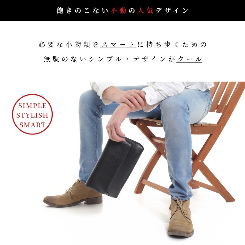 Libra Leather Clutch Bag, Bifold, 2 Sizes - black -