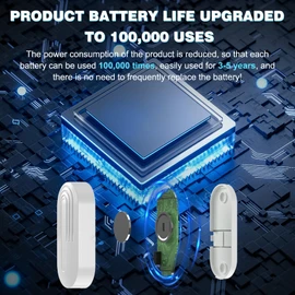 SanJie Door Sensor Chime for Door Opens, Door Entry Chime for Business/Home/Office/Store,800 FT Range,55 Chimes 5 Adjustable Volume Door Ringer Alert Alarm 2 Receivers +2 Sensors