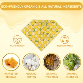 Envoltura reutilizable de cera de abejas – Paquete de 9 envolturas de cera de abejas para alimentos, envoltorios ecológicos de cera de abeja, envoltura de sándwich de pan, orgánica, sostenible, cero