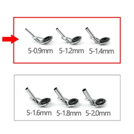 Top Guide Rod Guide, Stainless Steel, Fishing Rod, Tip Repair, 15 Piece Set, 0.2 - 0.04 inch (5 - 0.9 / 5 - 1.2 / 5 - 1.4 mm)