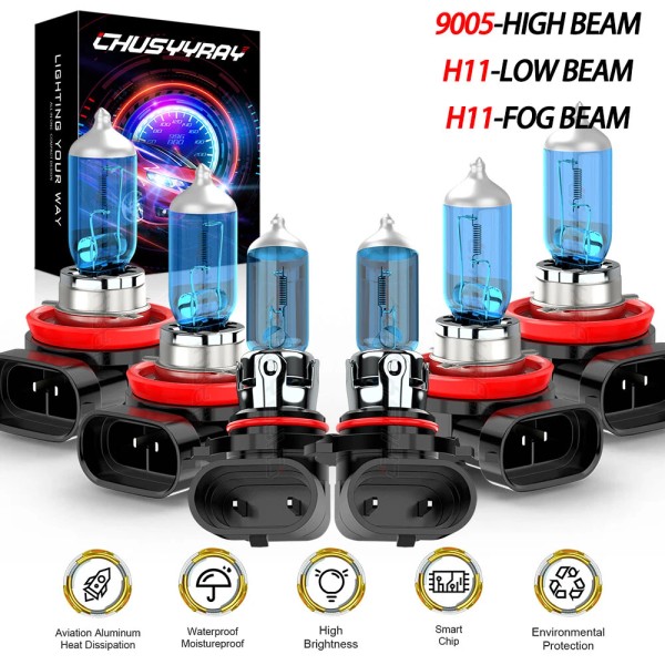 CHUSYYRAY For Toyota Prius 2010-2015 halogen headlight high low beam+fog
