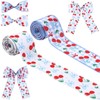 Diartpaint Cherry Bow Wired Edge Ribbons Blue 2 Rolls 10