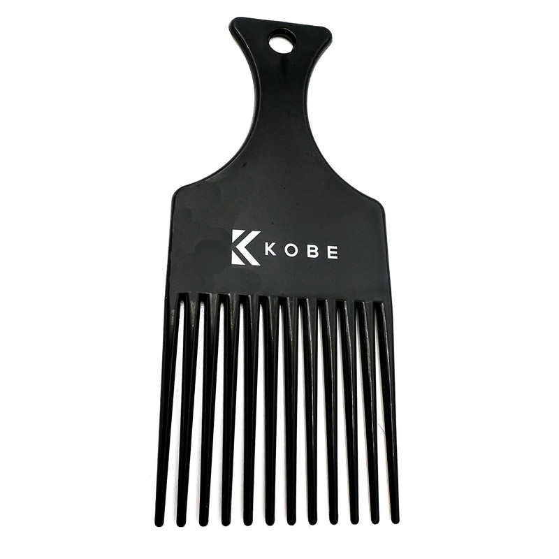Kobe Professional Afro Comb - Durable Black Fully Plastic Parting