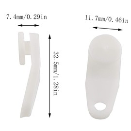 E-outstanding 50 Sets White Plastic Traverse Rod Slides Rail Glider and Metal Curtain Hooks Window Curtain Accessories