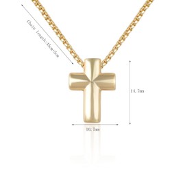 SUPJEWE 14K Gold Cross Pendant Necklace for Women, Hypoallergenic, Sophisticated Design, Elegant Splendor Chain 17.7 inch