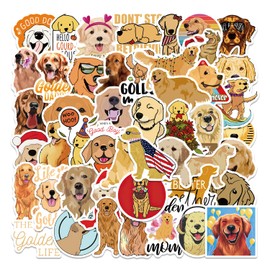 50Pcs Golden Retriever Stickers, Cute Dog Vinyl Stickers Decals for Kids Teens Adults, Waterproof Dog Stickers for Scrapbook Laptop Water Bottle Skateboard
