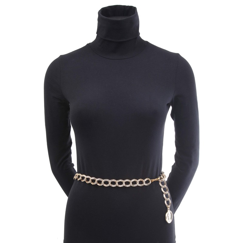 collezione alessandro Kora Simple Chain Link Belt with Coin End,