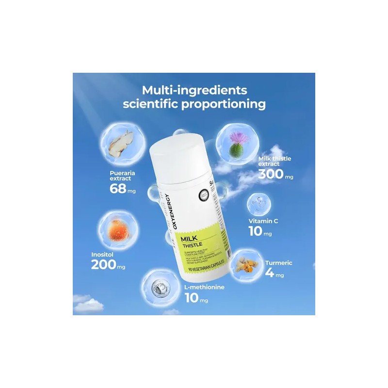 Oxyenergy Silymarin Milk Thistle. Con Vitaminas. Sin Sabor
