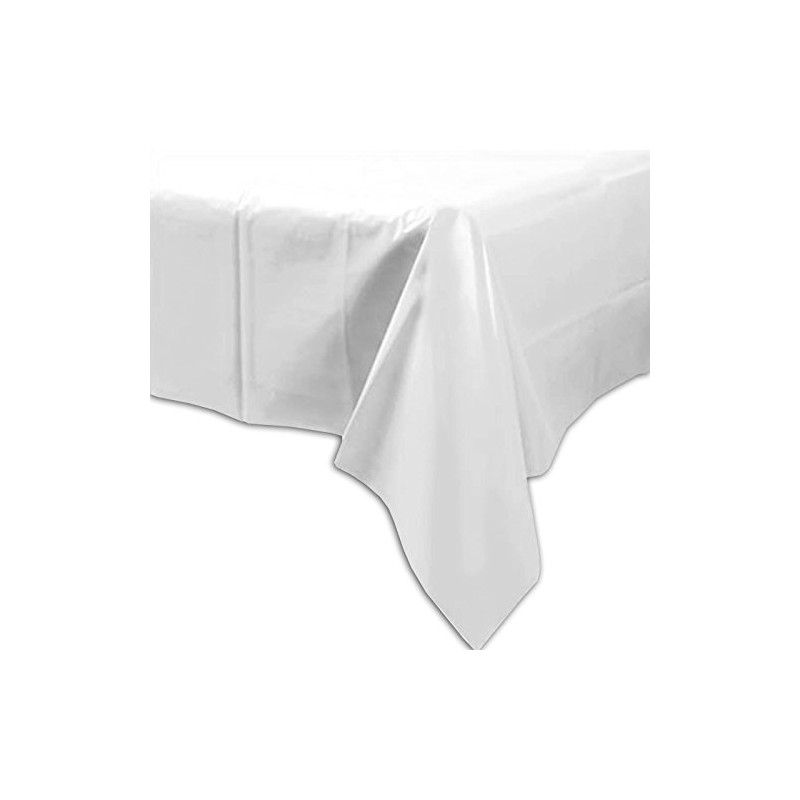 Unique Party 9514001 Plastic Disposable Party Tablecloth (White)