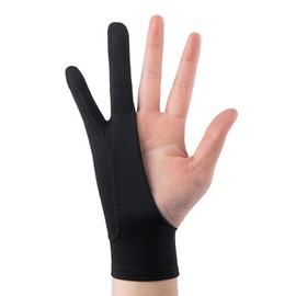 Guante de Dibujo de Tableta, Guante de Arte Digital Transpirable que Evita Manchas para la Mano Derecha e Izquierda, 3 Capas 2 Dedos Tableta Pintura Guante para Artista Dibujando, Tablet Drawing Glove